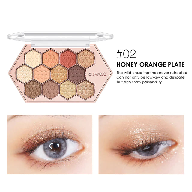 O.TWO.O 12 Colors Honeycomb Diamond Eye Shadow Palette