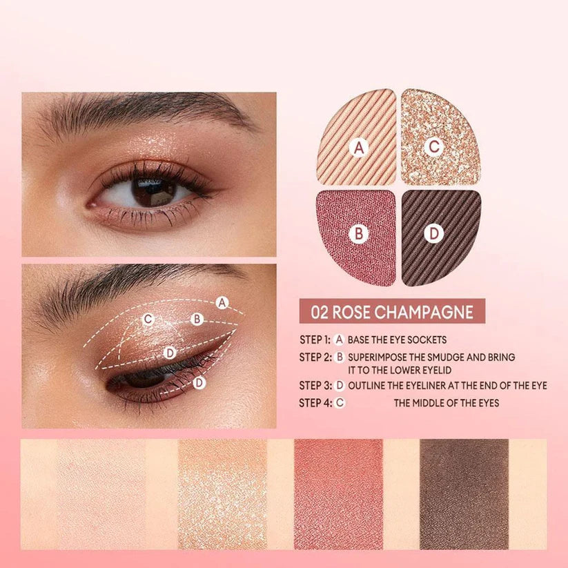 O.TWO.O Luxe Vibes 4 Color Eyeshadow Palette