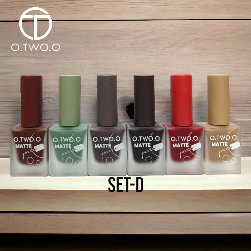 O.TWO.O Matte Nail Polish Pack of 06