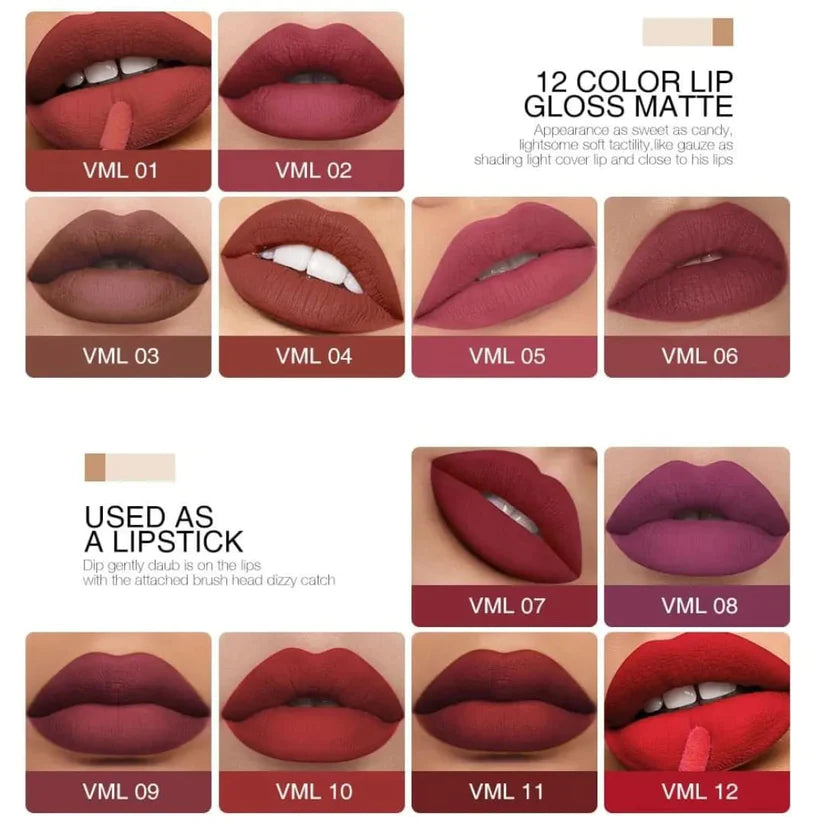 O.TWO.O Lip Gloss 12 Colors