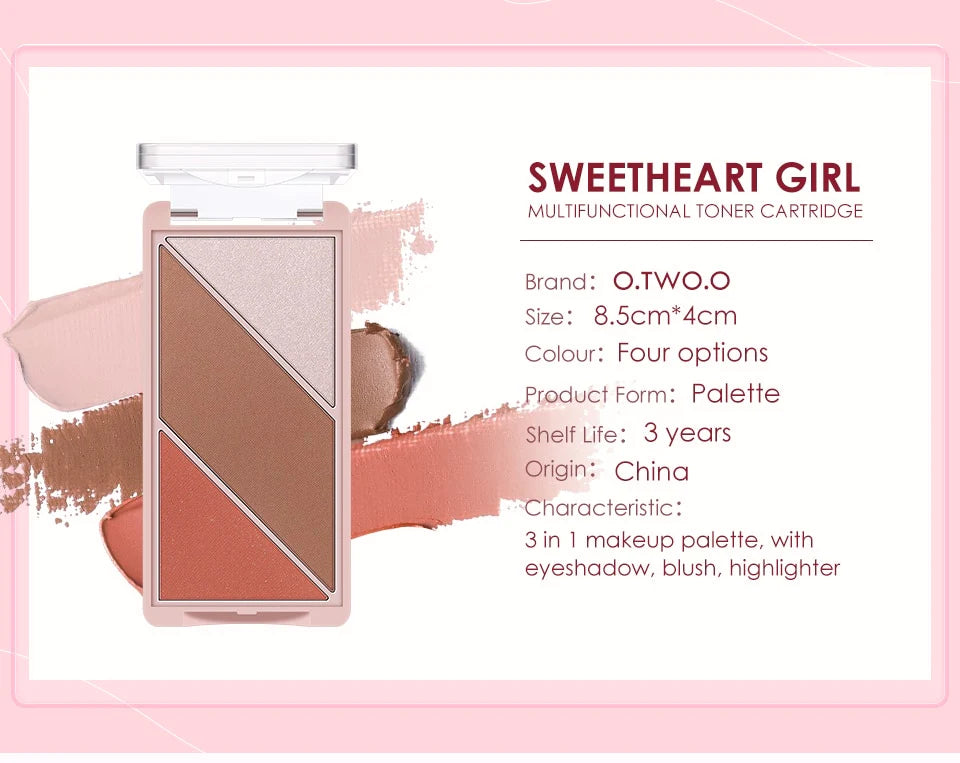 O.TWO.O 3 IN 1 Sweet Heart Girl Palette